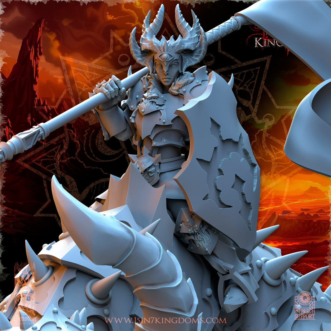 Asteria, Mistress of Mayhem on demonic mount