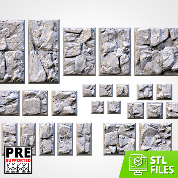 Rocky textured bases