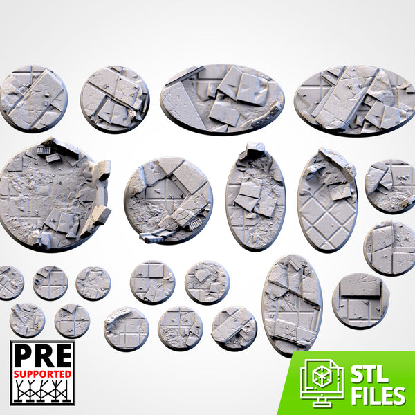 Textured bases City in ruins