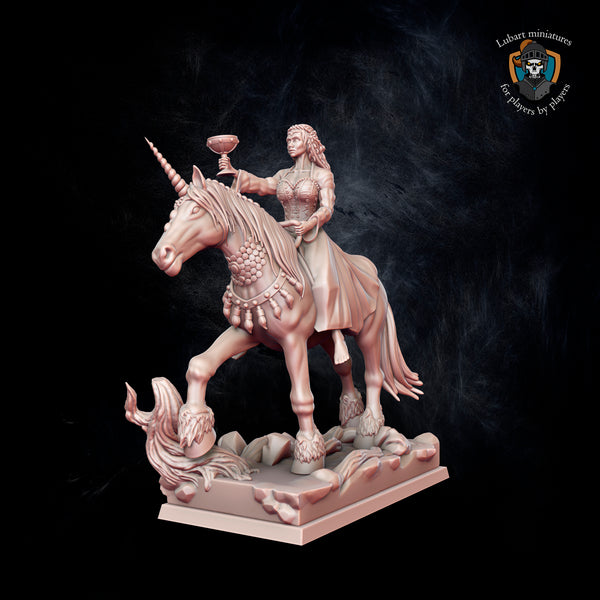 Damoiselle d'Equitaine sur licorne